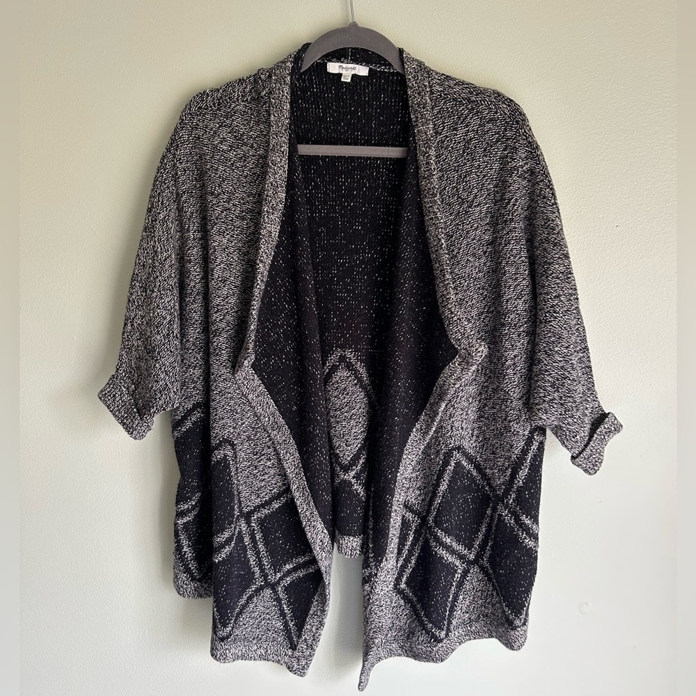 Madewell All Angles Geometric Dolman Sleeve Open Front Cardigan | xs/s